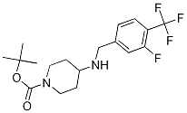 tert-Butyl 4-{[3-fluoro-4-(trifluoromethyl)benzyl]amino}piperidine-1-carboxylate, 4-({[1-(tert-Butoxycarbonyl)piperidin-4-yl]amino}methyl)-2-fluorobenzotrifluoride, 1-(tert-Butoxycarbonyl)-4-{[3-fluoro-4-(trifluoromethyl)benzyl]amino}piperidine