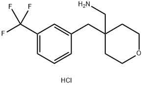 (4-{[3-(Trifluoromethyl)phenyl]methyl}oxan-4-yl)methanamine hydrochloride Structure