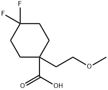 4,4-Difluoro-1-(2-methoxyethyl)cyclohexane-1-carboxylic acid Struktur