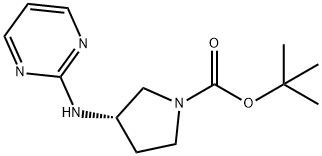 tert-Butyl (3S)-3-(pyrimidin-2-ylamino)pyrrolidine-1-carboxylate Struktur