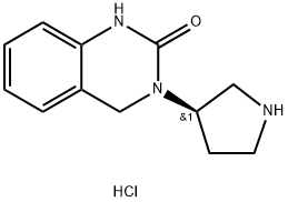 3-[(3R)-ピロリジン-3-イル]-1,2,3,4-テトラヒドロキナゾリン-2-オン塩酸塩 化学構造式