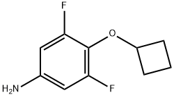 4-シクロブトキシ-3,5-ジフルオロベンゼンアミン 化学構造式