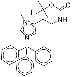 1-Trityl-3-methyl-4-(N-Boc-2-aminoethyl)imidazolium Iodide,,结构式