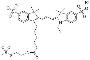 CYANINE 3 MONOFUNCTIONAL MTSEA DYE, POTASSIUM SALT,1381807-52-8,结构式