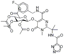 Raltegravir 2,3,4-Tri-O-acetyl-β-D-glucuronide Methyl Ester-d3,,结构式
