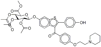 Methyl Raloxifene-d4 6-(2,3,4-Tri-O-acetyl-β-D-glycopyranuronate) 结构式