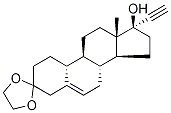 Spiro[3H-cyclopenta[a]phenanthrene-3,2'-[1,3]dioxolane] 19-Norpregn-5-en-20-yn-3-one deriv. 化学構造式
