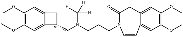 3-[3-[[[(7S)-3,4-DiMethoxybicyclo[4.2.0]octa-1,3,5-trien-7-yl]Methyl](Methyl-d3)aMino]propyl]-1,3-dihydro-7,8-diMethoxy-H-3-benzazepin-2-one 化学構造式