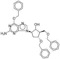 (2R,3R,5R)-5-[2-Amino-6-(phenylmethoxy)-9H-purin-9-yl]-3-(phenylmethoxy)-2-[(phenylmethoxy)methyl]-cyclopentanol Structure