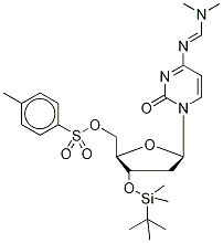 5'-Tosyl-3'-tert-butyldimethylsilyl-2'-deoxy-N-[(dimethylamino)methylene]-cytidine Structure