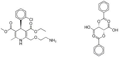 (R)-Amlodipine Hemi-dibenzoyl-L-tartrate, 890046-37-4, 结构式