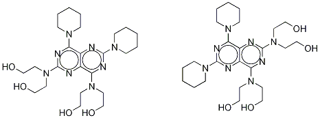 2,4-Dipiperido-6,8-didiethanolamino Dipyridamole +
2,8-Dipiperido-4,6-didiethanolamino Dipyridamole
(Mixture),,结构式