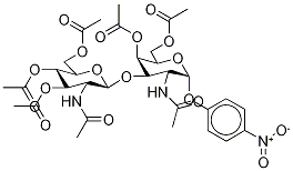 4-Nitrophenyl 2-Acetamido-4,6-di-O-acetyl-3-O-(2-acetamido-3,4,6-tri-O-acetyl-β-D-glucopyranosyl)-α-D-galactopyranoside Structure