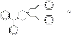 4-(DiphenylMethyl)-1,1-bis[(E)-3-phenylprop-2-enyl]piperaziniuM Chloride,,结构式