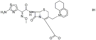 [6R-[6α,7β(Z)]]-1-[[7-[[(2-aMino-4-thiazolyl)(MethoxyiMino)acetyl]aMino]-2-carboxy-8-oxo-5-thia-1-azabicyclo[4.2.0]oct-2-en-3-yl]Methyl]-5,6,7,8-tetrahydro-quinoliniuM-d7 Hydroiodide 化学構造式