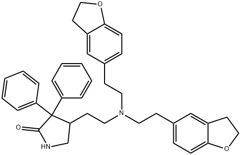 4-[2-di-[2-(2,3-Dihydrobenzofuran-4-yl)ethyl]aminoethyl)-3,3-diphenylpyrolidine-2-one,1797983-04-0,结构式