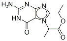 2-Amino-1,6-dihydro-α-methyl-6-oxo-7H-purine-7-acetic Acid Ethyl Ester Struktur