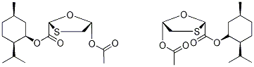 cis-L-Menthol-5-(acetyloxy)-1,3-oxathiolane-2-carboxylate Structure