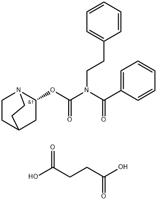 N-Benzoyl-N-[2-(phenyl)ethyl]-N-carbamic Acid R-Quinuclidinol Ester Succinic Acid Salt Structure