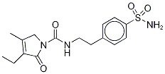 4-[2-[(3-Ethyl-d5-4-methyl-2-oxo-3-pyrrolin-1-yl)carboxamido]ethyl]benzenesulfonamide Structure