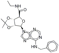 1-Deoxy-N-ethyl-2,3-O-isopropylidene-1-[6-(benzylamino)-9H-purin-9-yl]--D-ribofuranuronamide 结构式