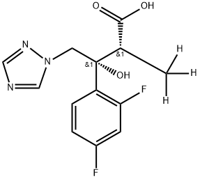 (αR,βR)-β-(2,4-Difluorophenyl)-β-hydroxy-α-methyl-1H-1,2,4-triazole-1-butanoic Acid-d3 Structure