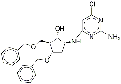 5-[(2-AMino-6-chloro-4-pyriMidinyl-13C2)aMino]-3-(phenylMethoxy)-2-[(phenylMethoxy)Methyl]cyclopentanol, , 结构式