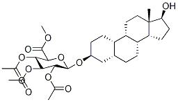 5α-Estrane-3β,17α-diol 3-tri-O-Acetyl-β-D-glucuronide Methyl Ester 化学構造式