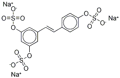 5-[(1E)-2-[4-(Sulfooxy)phenyl]ethenyl]- 化学構造式