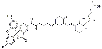 25-Hydroxy Vitamin D3 3,3'-(Carboxyfluorescein)aminopropyl Ether 结构式