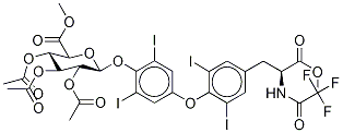 N-(Trifluoroacetyl)-thyroxine 2,3,4-O-Triacetyl-4’O-β-D-glucuronide Dimethyl Diester Structure