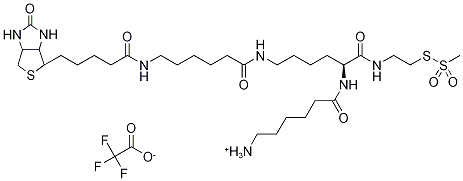 2-[N2-(6-Aminocaproyl)-N6-(6-biotinamidocaproyl)-L -lysinylamido] Ethyl Methanethiosulfonate, Trifluoroacetic Acid Salt Structure