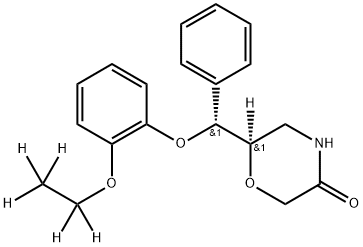 REL-(2R,3R)-6-[Α-(2-ETHOXY-D5-PHENOXY)BENZYL]MORPHOLIN-3-ONE, 1292840-26-6, 结构式