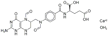 5,10-Diformyl-5,6,7,8-tetrahydro Folic Acid Calcium Salt Hydrate Structure