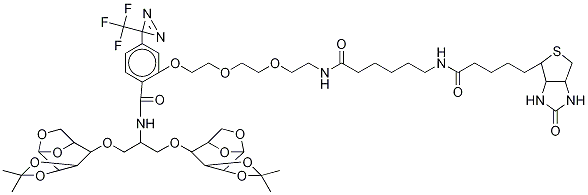 2-[2-[2-[2-[6-(Biotinylaminohexanoyl]aminoethoxy]ethoxy]ethoxy]-4-[3-(trifluoromethyl)-3H-diazirin-3-yl]benzoic Acid 1,3-Bis[1,6-anhydro-2,3-O-isopropylidene--D-mannopyranos-4-yloxy)-2-propylamine Amide