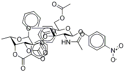 p-Nitrophenyl 2-Acetamido-2-deoxy-3,6-di-O-acetyl-4-O-
[2’-O-(2’,3’,4’-tri-O-benzoyl-α-L-fucopyranosyl)-β-D-glucopyranoside

 化学構造式