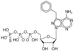 4-AMino-3-benzyl-1H-pyrazolo[3,4-d]pyriMidine 1-β-D-Ribofuranosyl 5'-(3-Thio- triphosphate),,结构式