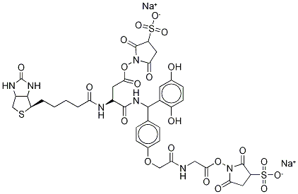 Biotinyl-NHSS Aspartyl-(2',5'-diMethoxybenzhydryl)-4-(hydroxyacetyl)
aMinoglycine-NHSS DisodiuM Salt Struktur