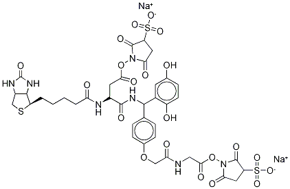 Biotinyl-NHSS Aspartyl-(2',5'-diMethoxybenzhydryl)-4-(hydroxyacetyl)
aMinoglycine-NHSS DisodiuM Salt 结构式