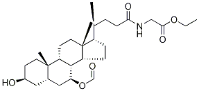 N-[(3α,5β,7α)-7-(ForMyloxy)-3-hydroxy-24-oxocholan-24-yl]-glycine Ethyl Ester, , 结构式