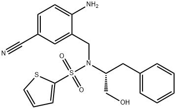 (R)-N-[(5-Cyano-2-aminophenyl)methyl]-N-[1-(hydroxymethyl)-2-phenylethyl]thiophene-2-sulfonamide Structure