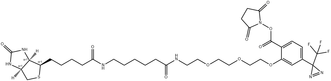 2-[2-[2-[2-[6-(Biotinylaminohexanoyl]aminoethoxy]ethoxy]ethoxy]-4-[3-(trifluoromethyl)-3H-diazirin-3-yl]benzoic Acid N-Hydroxysuccinimide Ester|2-[2-[2-[2-[6-(Biotinylaminohexanoyl]aminoethoxy]ethoxy]ethoxy]-4-[3-(trifluoromethyl)-3H-diazirin-3-yl]benzoic Acid N-Hydroxysuccinimide Ester
