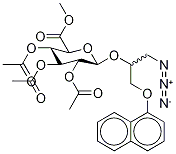 rac-1-(Azidomethyl)-2-(1-naphthalenyloxy)ethyl β-D-Glucopyranosiduronic Acid Methyl Ester 2’,3’,4’-Triacetate Structure
