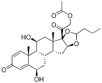 21-Acetoxy-6β,11β-dihydroxy-16α,17α-propylmethylenedioxpregna-1,4-diene-3,20-dione (Mixture of Diastereomers),,结构式