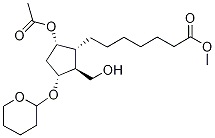 (1R,2S,3R,5S)-5-Acetyloxy-2-hydroxymethyl-3-tetrahydropyranyloxy-α-(phenylseleno)cyclopentaneheptanoic Acid Methyl Ester (Mixture of Diastereomers) Structure