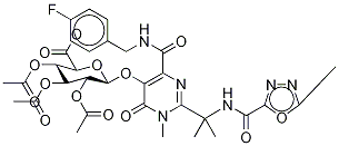 Raltegravir 2,3,4-Tri-O-acetyl-β-D-glucuronide Methyl Ester Structure