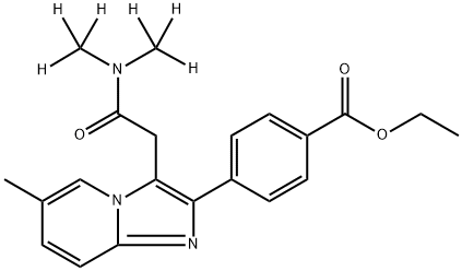 Zolpidem Phenyl-4-carboxylic Acid Ethyl Ester-d6 化学構造式