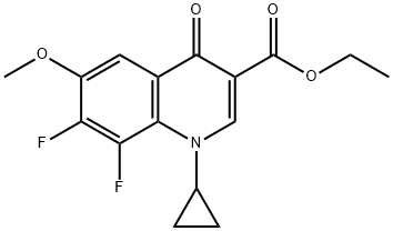 1-环丙基-6-甲氧基-7,8-二氟-4-氧代-1,4-二氢-3-喹啉羧酸乙酯, 1329836-33-0, 结构式