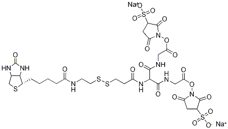 5-[2-BiotinylaMidoethyl]-dithiopropionaMido]-3,7-diaza-4,6-diketononanoic Acid Bis-N-sulfosucciniMidyl Ester-d4 DisodiuM Salt Struktur