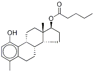 4-Methylestra-1,3,5(10)-triene-1,17β-diol 17-Valerate Structure